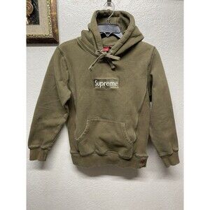 Supreme Box Logo Hoodie Men's Medium Olive Green, Used